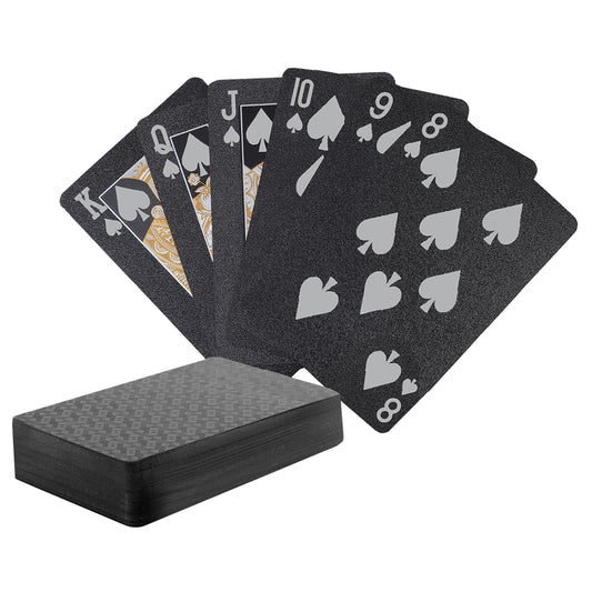 SWINILAYA black playing cards with durable PVC construction for long-lasting play