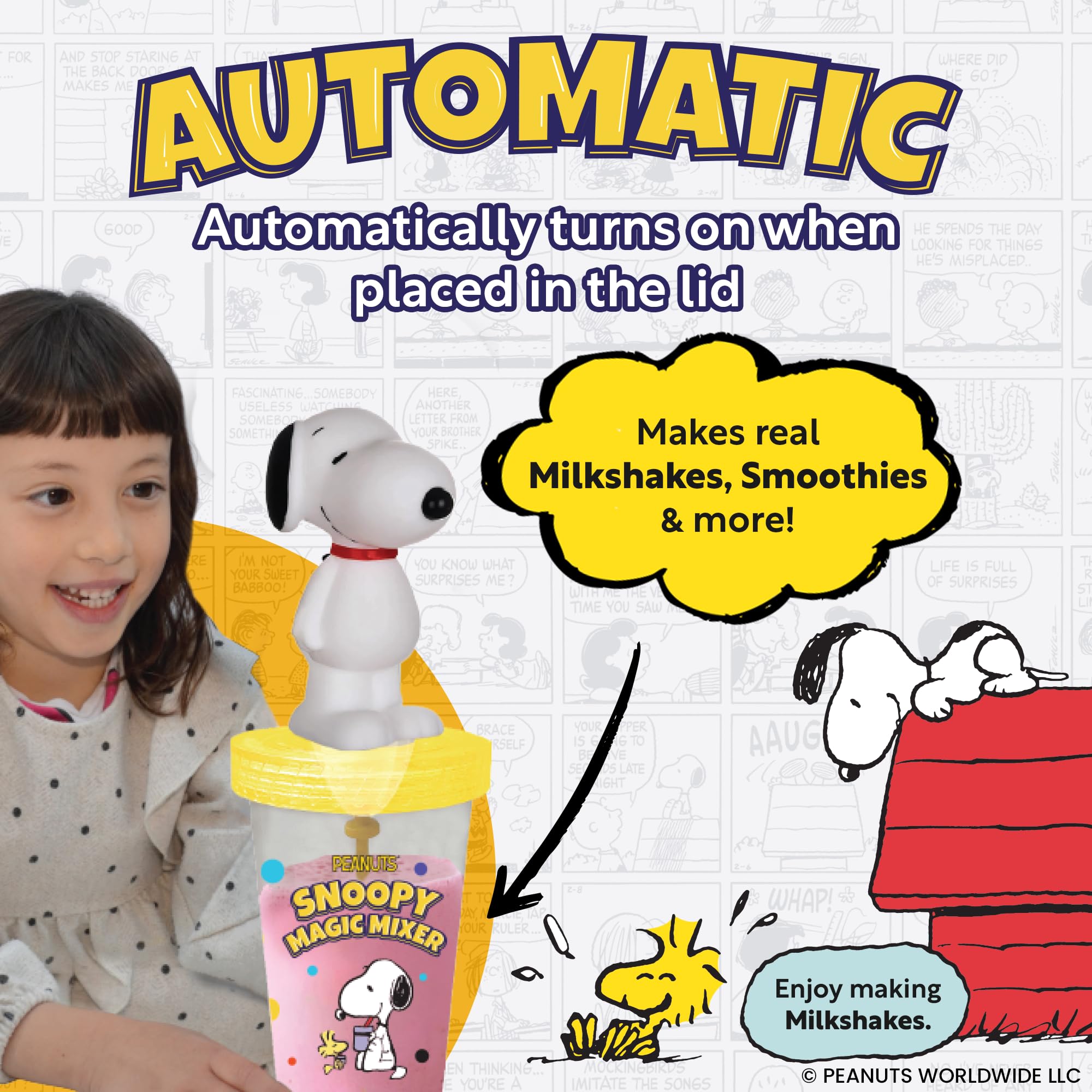 Swirly Heads MAGIC MIXER BPA-free cup supports safe, hands-free mixing.