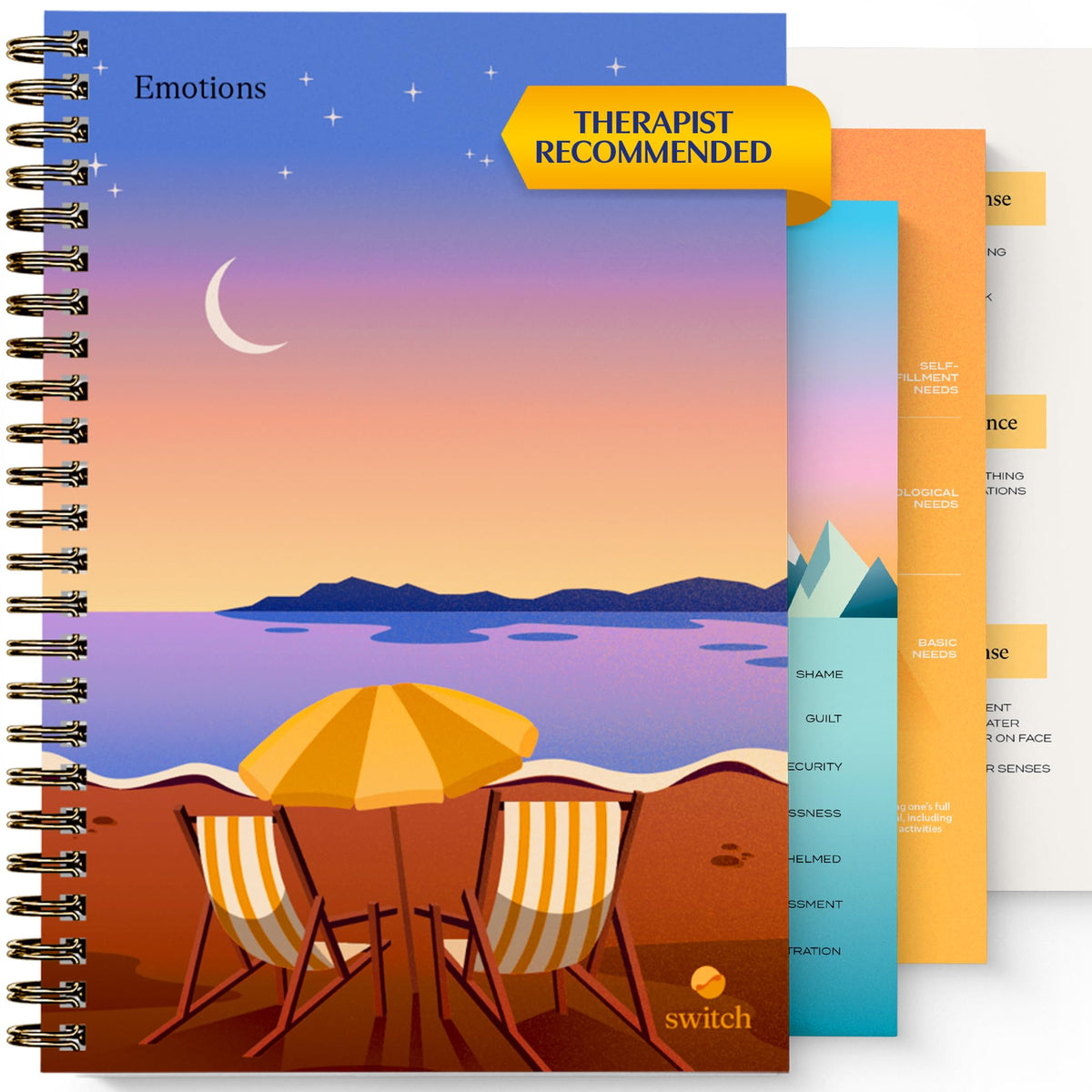 Switch Research Emotions Journal hardcover cover, a premium look for daily mood tracking.
