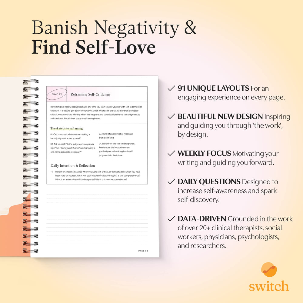 Switch Research Self-Love gratitude practice supports positive journaling habits.