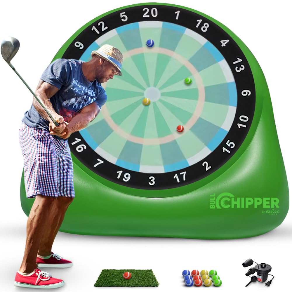 SWOOC Bull Chipper giant golf darts setup for backyard play and competition