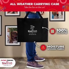 SWOOC Games sustainably sourced pine highlights eco-friendly design.