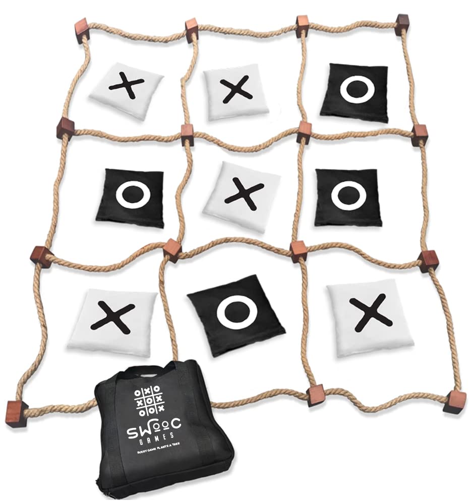 SWOOC Giant Tic Tac Toe board outdoors for family fun and easy setup.