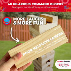 SWOOC Games friends enjoying a sunny outdoor party with the jumbo game.