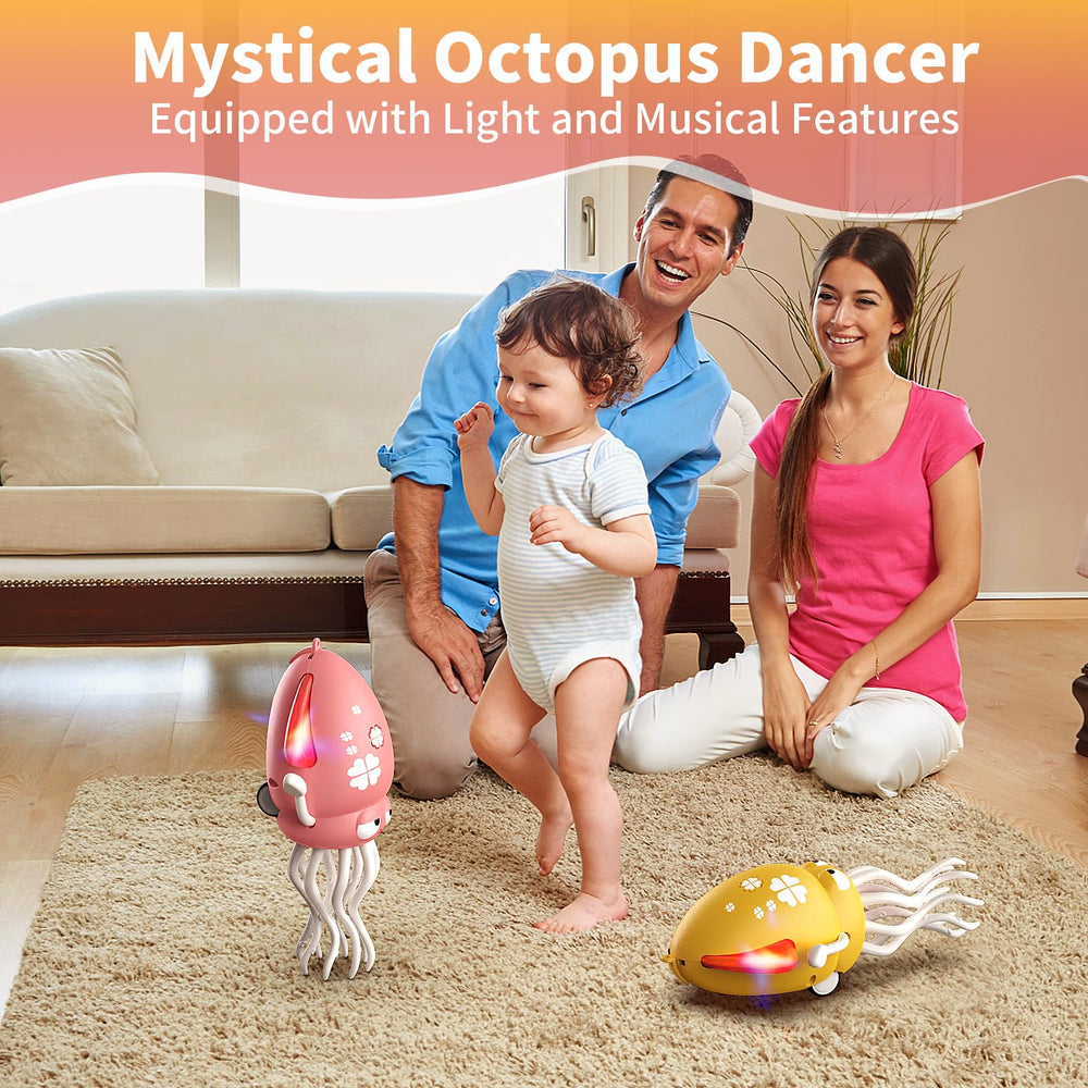 SWTOIPIG octopus toy in motion with music promoting active, engaging play.