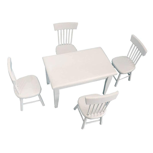 SXFSE 1:12 white chair set enhances miniature dining spaces