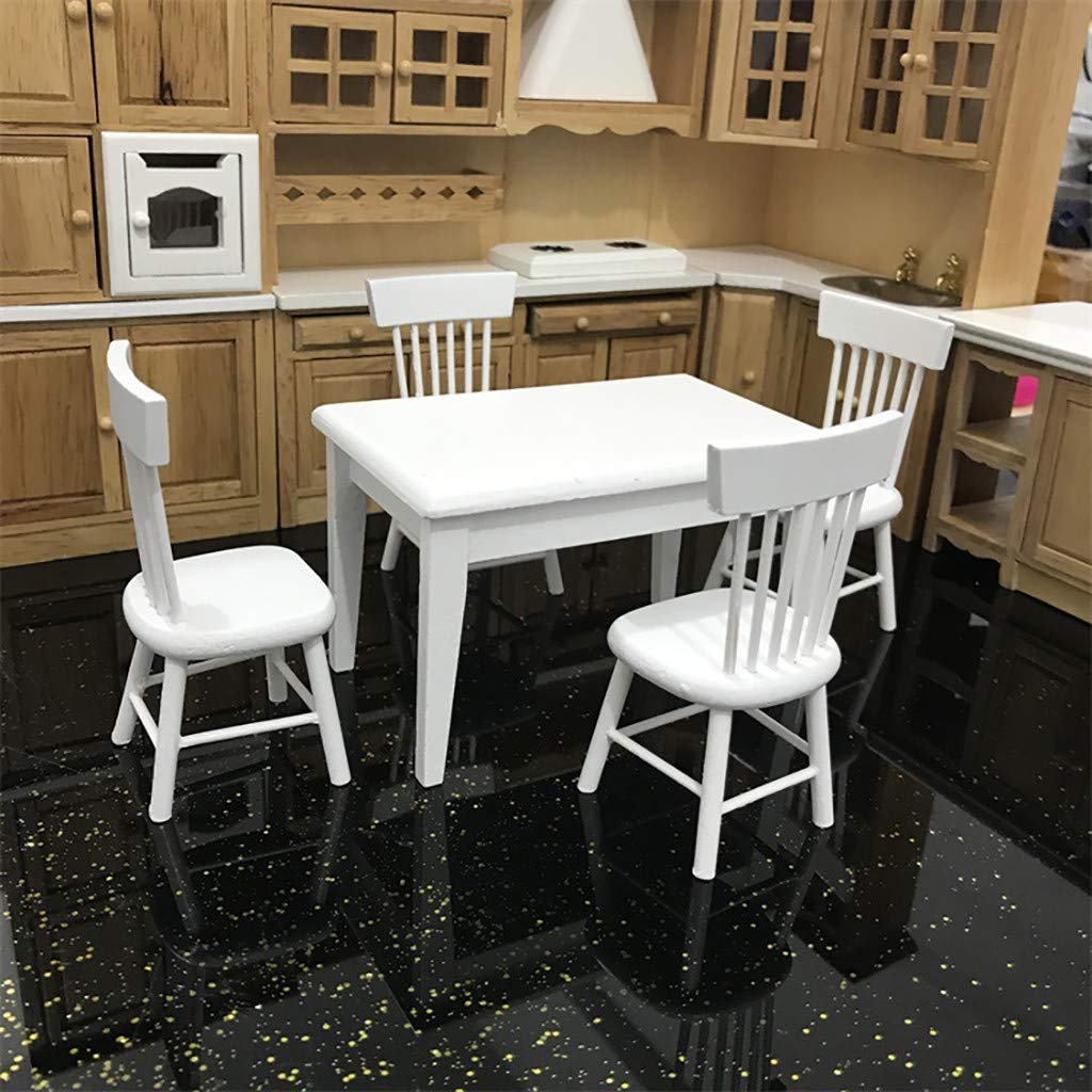 SXFSE white dollhouse dining room decor adds charm
