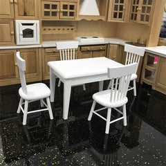 SXFSE white dollhouse dining room decor adds charm