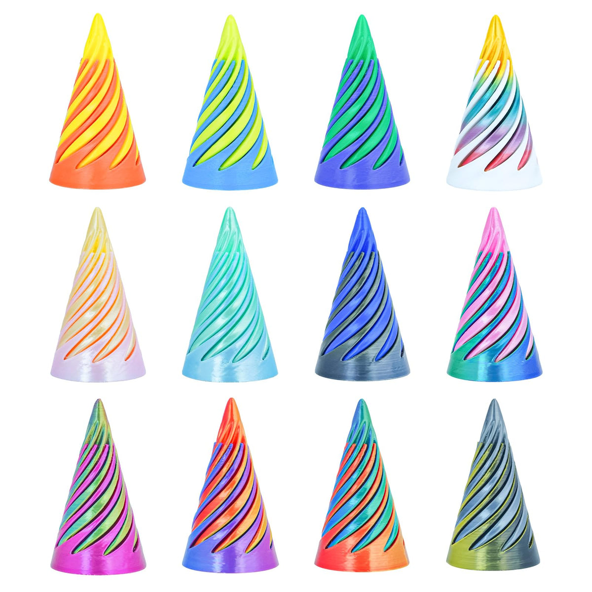 Sybedu 12Pcs mini spiral cone pyramids for tactile focus and visual interest