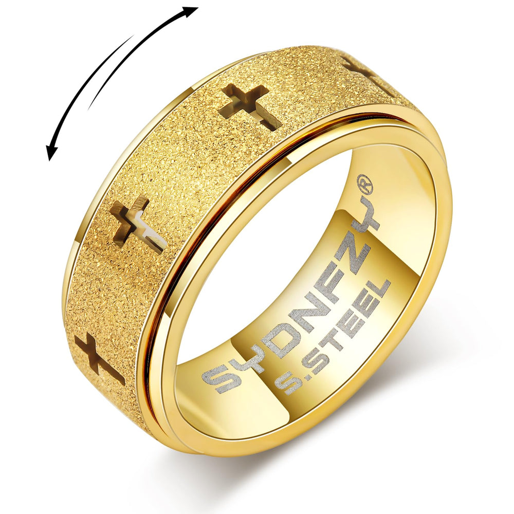 SYDNFZY Anxiety Spinner Ring with cross spinner for discreet stress relief