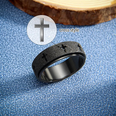 SYDNFZY anxiety spinner ring packaged in leather pouch for gifting