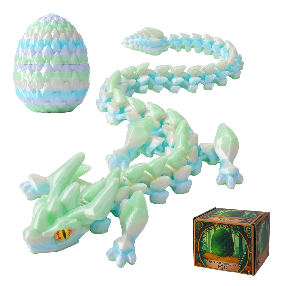 SYEFKJSA dragon egg 12-inch close-up highlights durable PLA and vibrant finish for desk display.