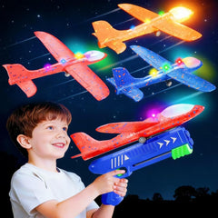 SYHLN airplane launcher 3-pack with LED planes for safe outdoor play
