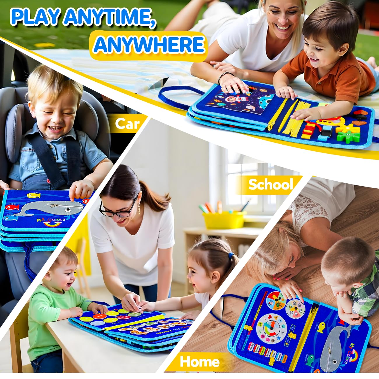 SYHLN dress buckle snap and button practice on busy board for practical life skills.
