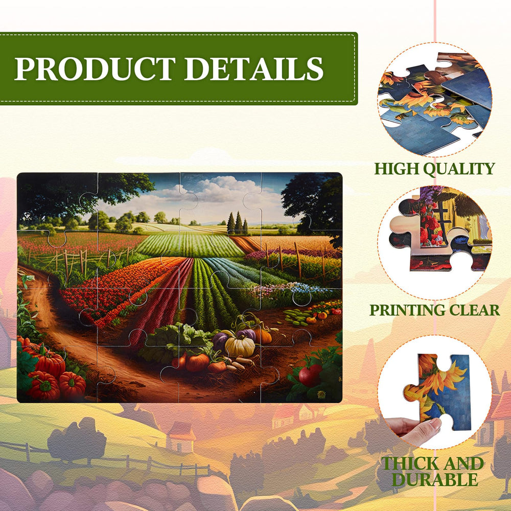 Syhood 10-pack orchards image puzzles aid concentration and gentle cognitive exercise.
