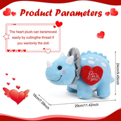 Syhood Love You Dinosaur 12inch soft fabric invites cuddling and comfort.