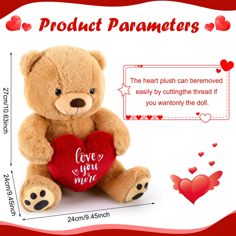 Syhood Love You More bear with embroidered heart patch for romantic occasions