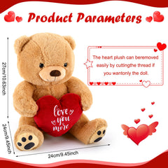 Syhood Love You More bear with embroidered heart patch for romantic occasions