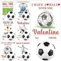 Syhood valentines soccer card collection for classroom gift exchanges.