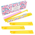 SYMORIN mahjong racks with pushers in yellow offer quick setup between rounds