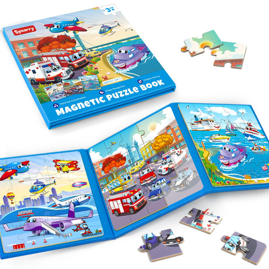 SYNARRY air transport puzzle scene with magnets for travel-friendly play.