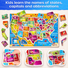 SYNARRY Bright colors on a wooden puzzle engage children safely.
