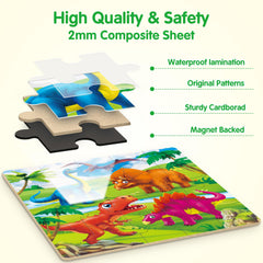 SYNARRY dinosaur magnetic puzzle lakeside scene—improves hand-eye coordination