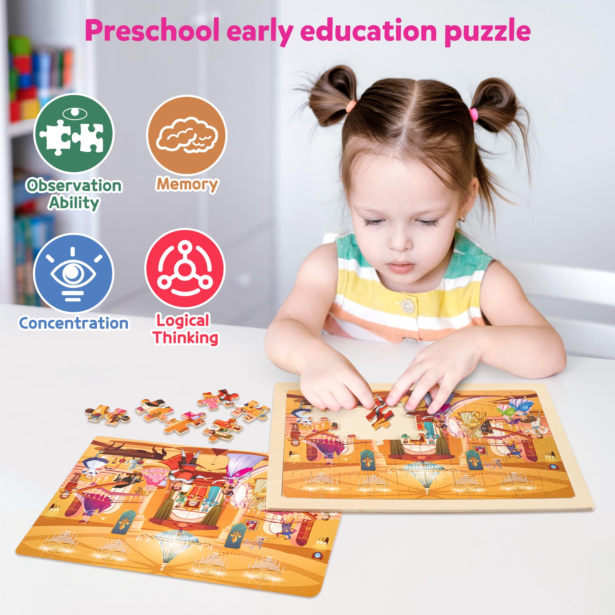 SYNARRY fairy wooden puzzle encourages storytelling and sequencing in kids.