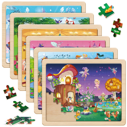 SYNARRY ice castle wooden puzzle for kids boosts imagination and hand-eye coordination.