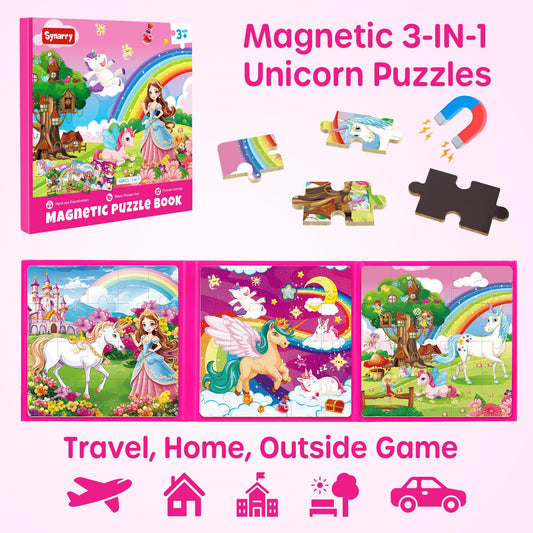 SYNARRY magnetic puzzles princess scene travel-friendly design aids car trips and calm entertainment.