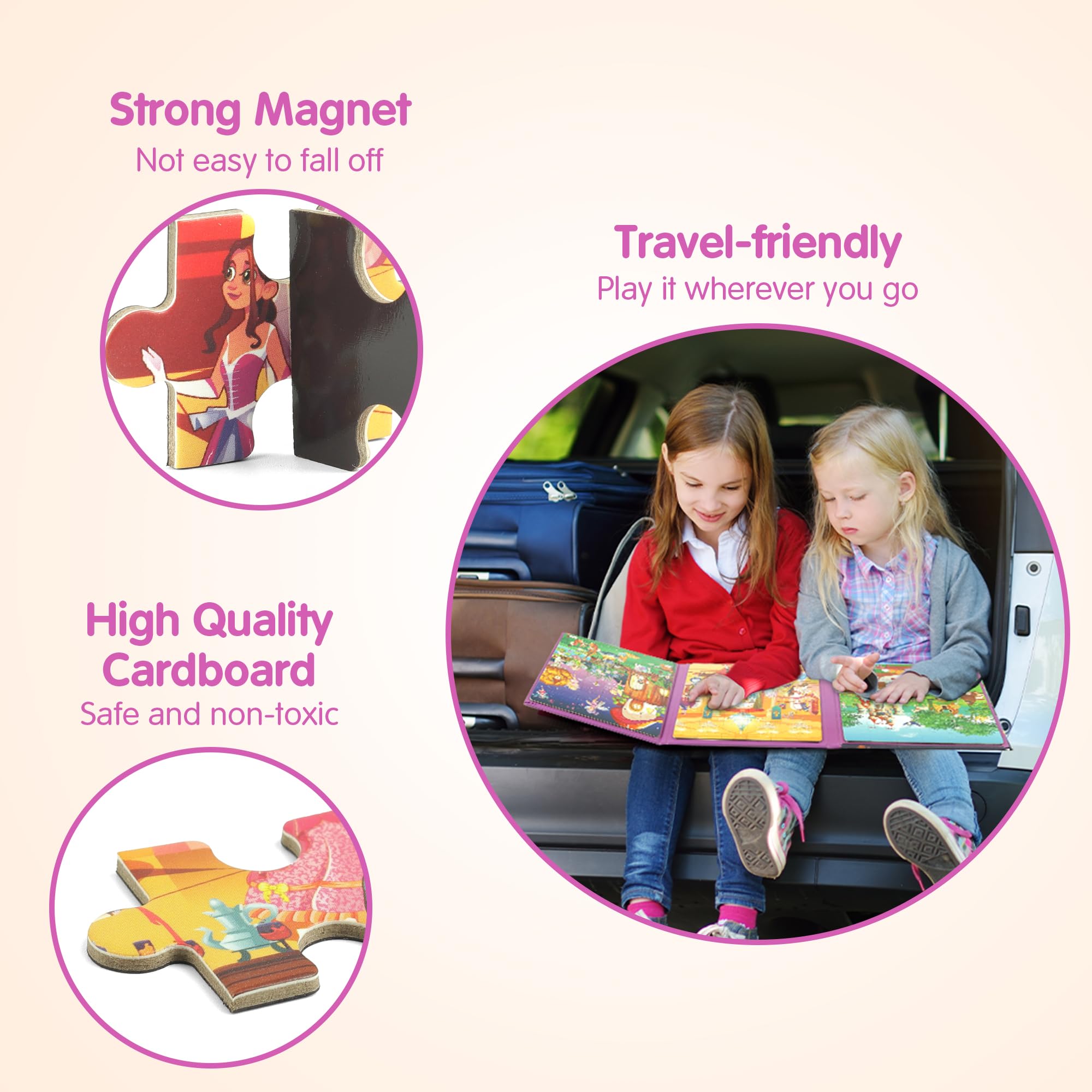SYNARRY thick cardboard pieces with rounded edges for durable, safe play