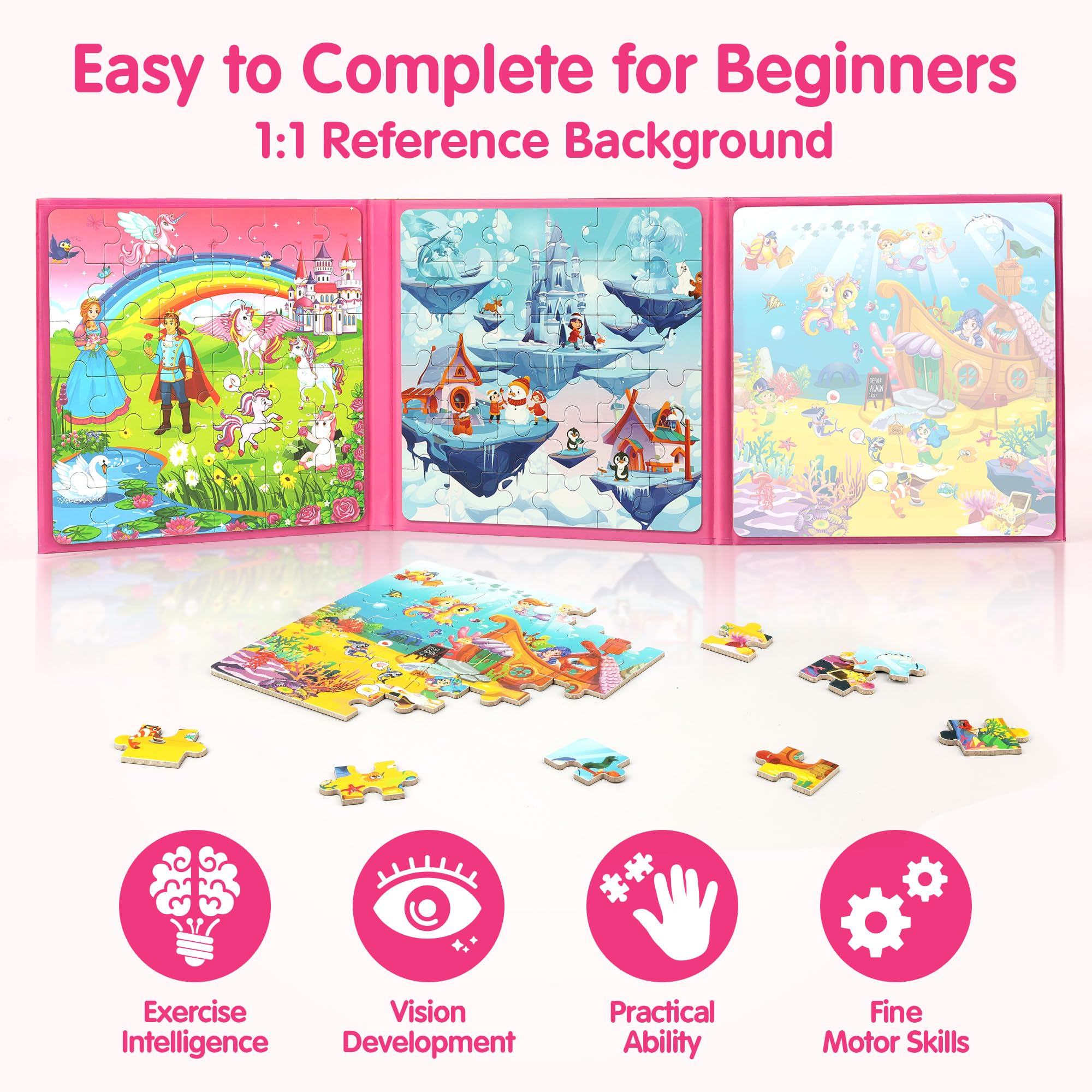 SYNARRY Thick cardboard puzzle pieces with rounded edges for safety and durability.