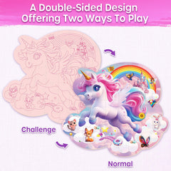 SYNARRY Unicorn Floor Puzzle side B offers two difficulty patterns for growing skills.