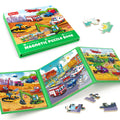 SYNARRY Vehicle Puzzles Construction Site Scene: durable, magnetic travel toy for car rides.