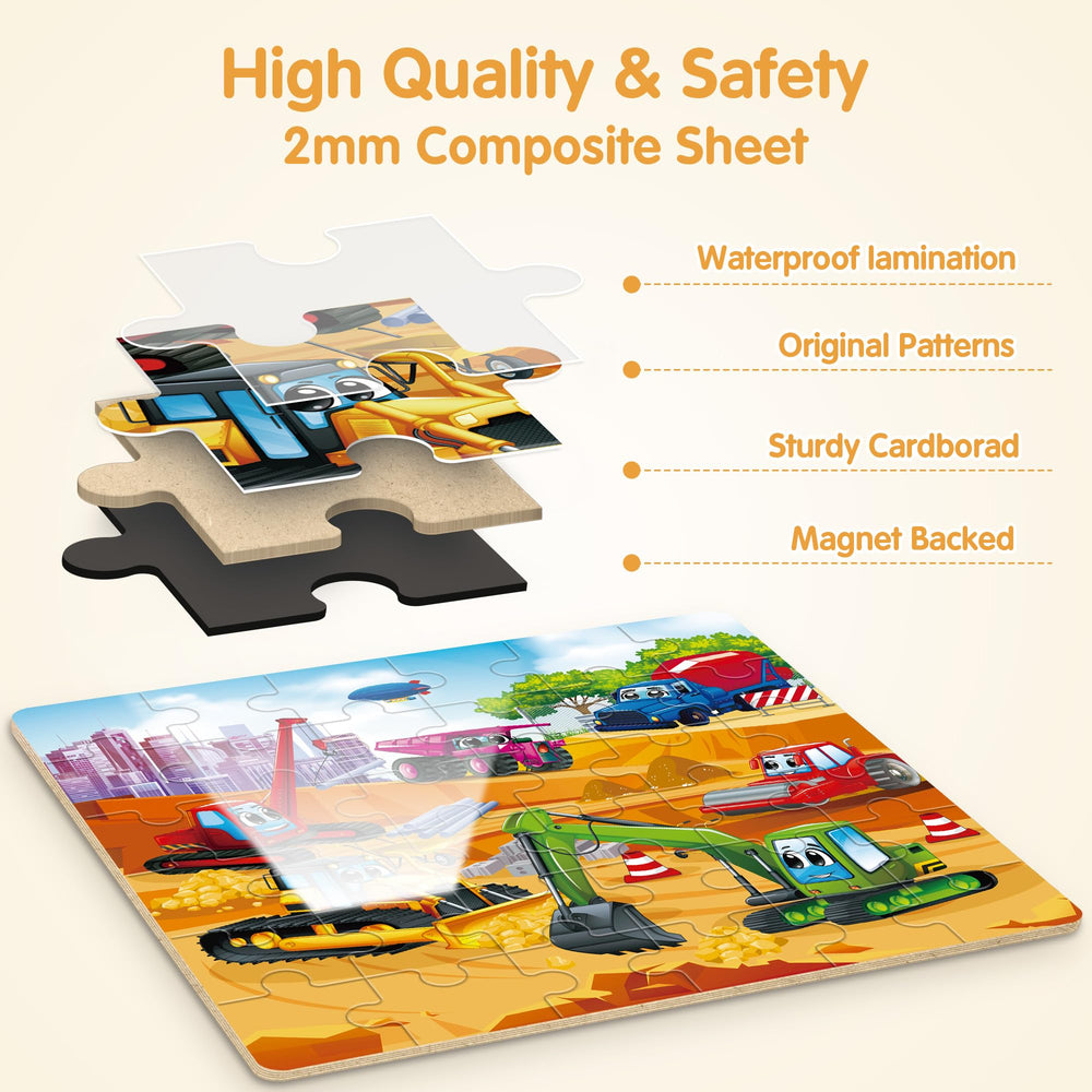 SYNARRY Vehicle Puzzles Transport Scenes: engaging pretend-play during road trips.