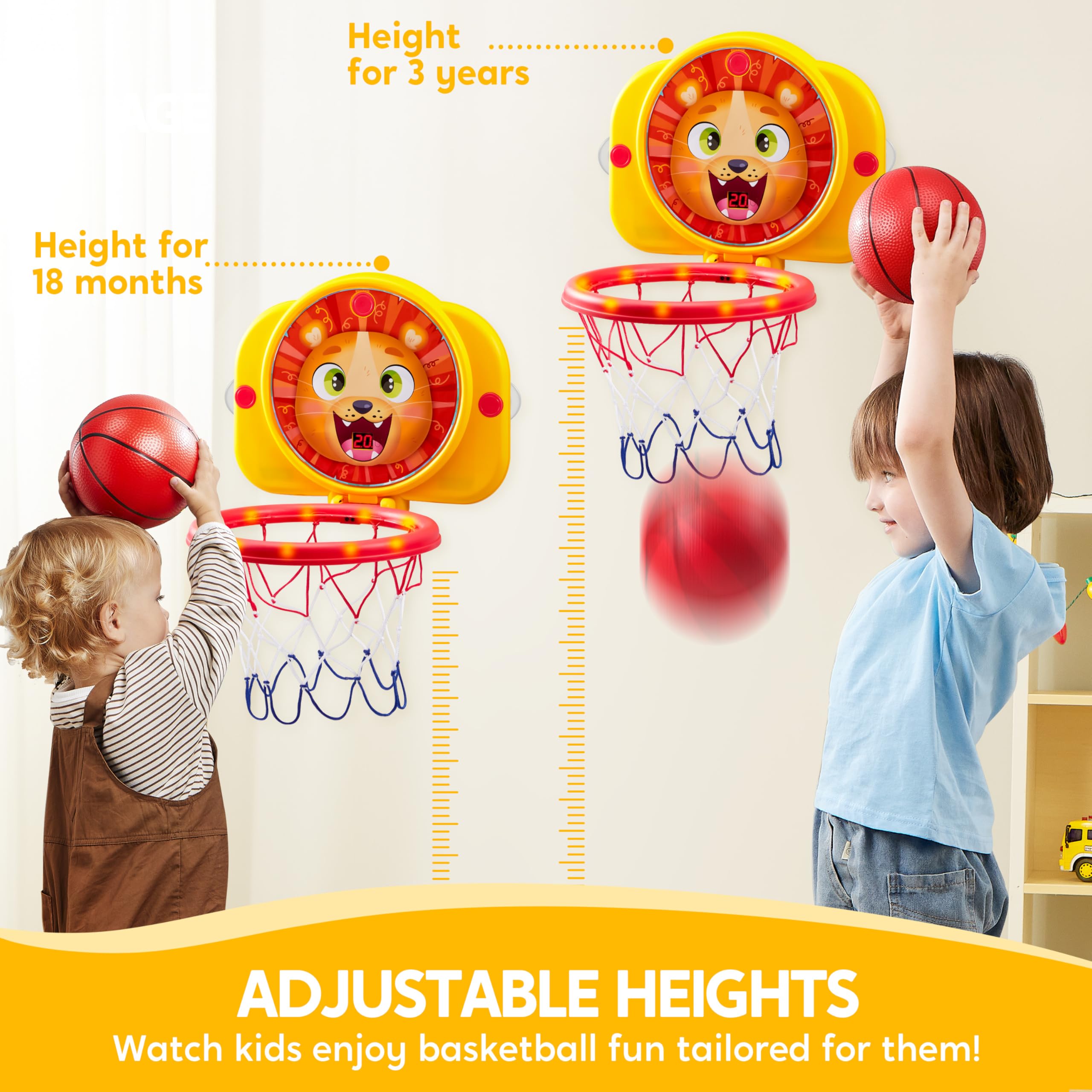 SYNCFUN foldable hoop with 90-degree rotation for versatile play angles