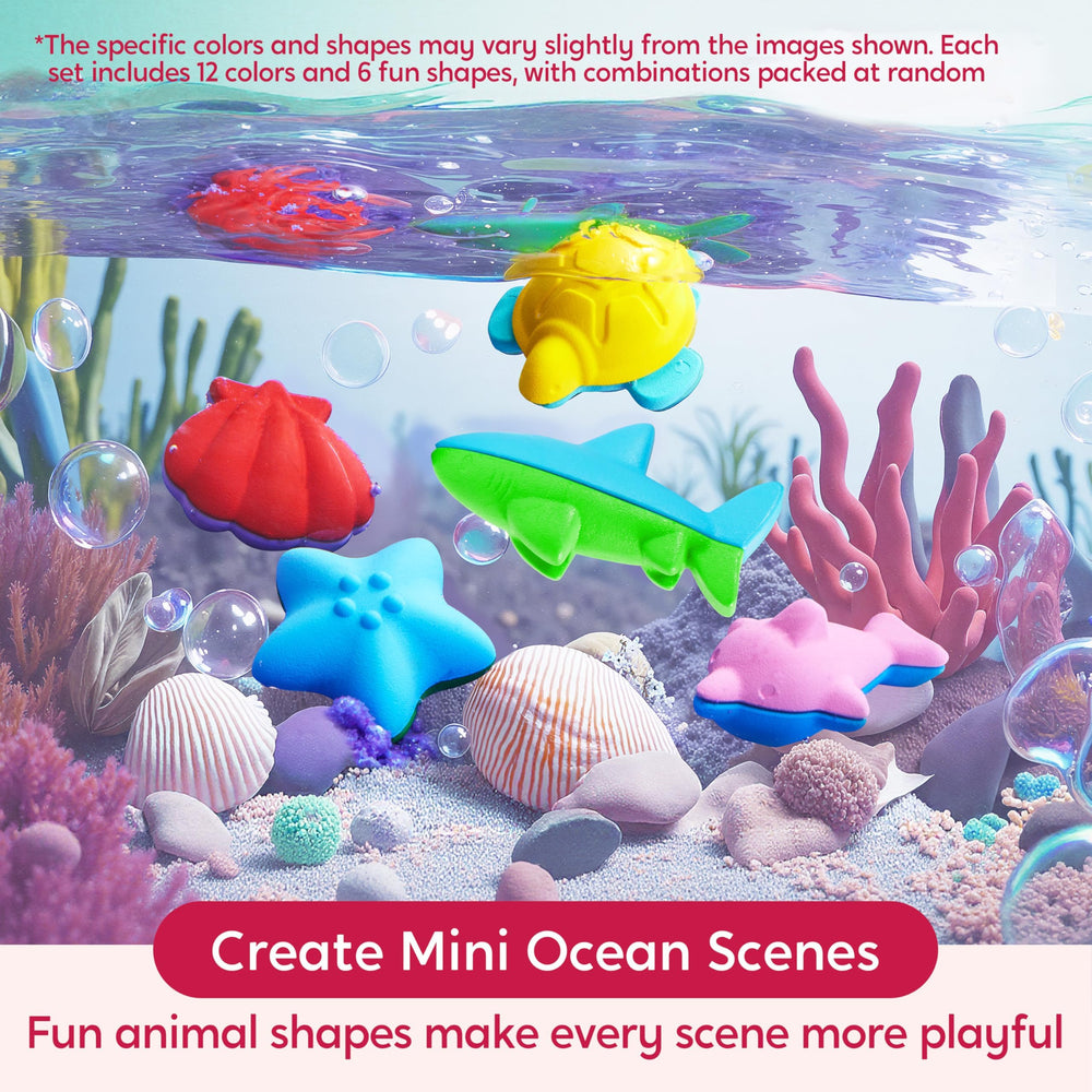 SyncFun color swatches reveal a varied 12-color palette for ocean-inspired art.