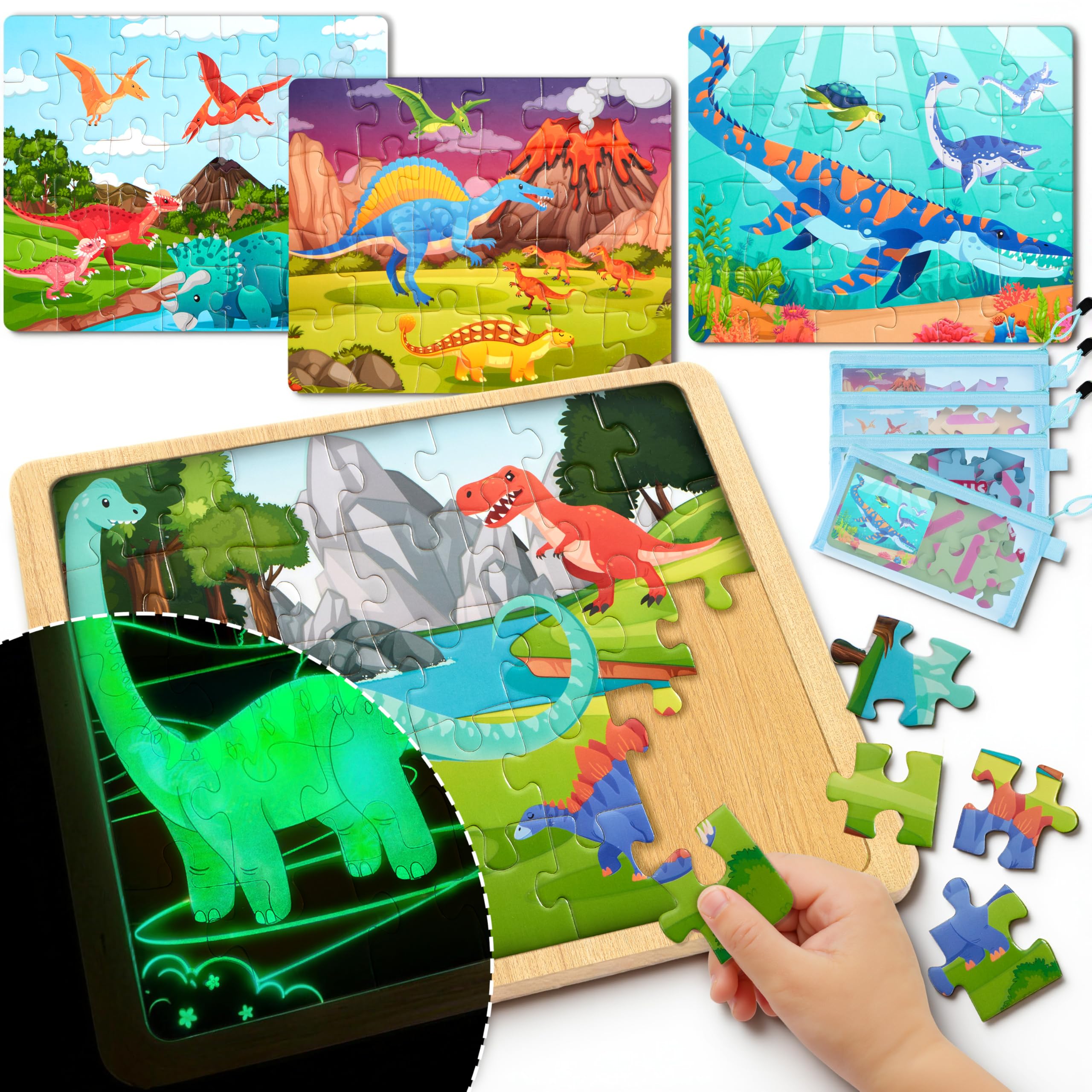 SYNCFUN dinosaur forest scene puzzle boosts early motor skills