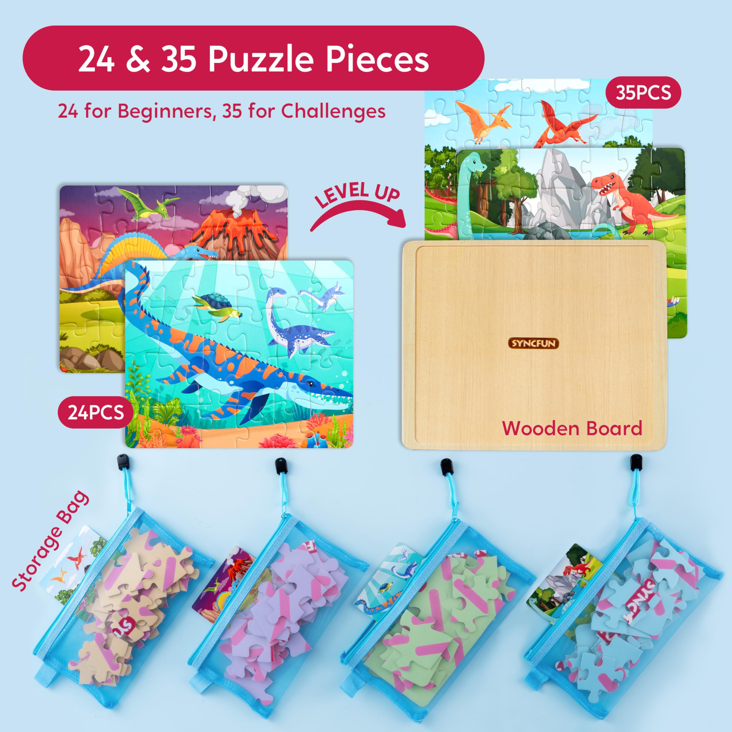 SYNCFUN dinosaur volcano scene puzzle engages problem solving