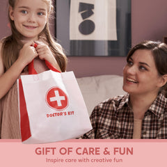 SYNCFUN Doctor Kit roleplay scene with dog toy for imaginative care.