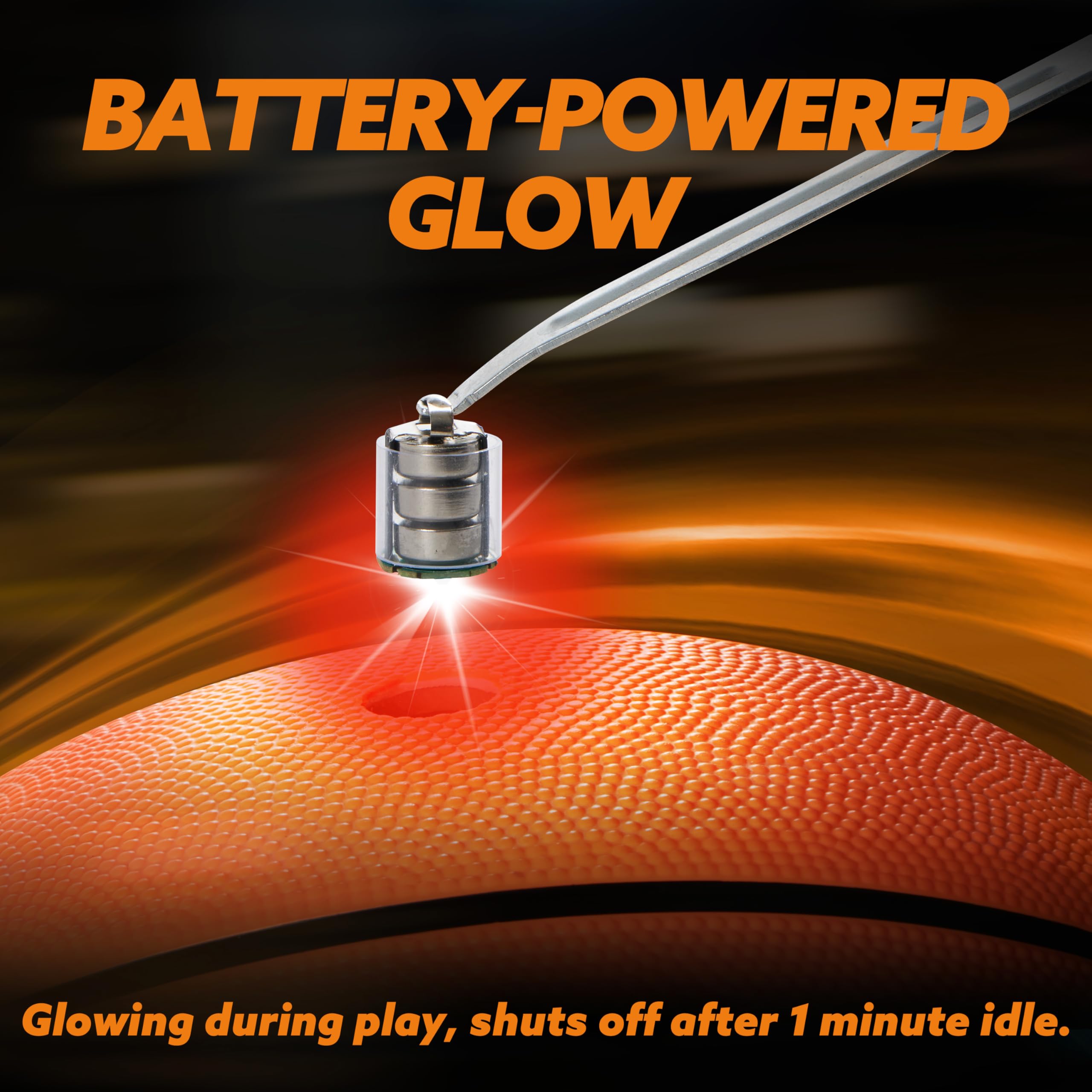 SYNCFUN Glow Basketball durable rubber shell supports outdoor play.