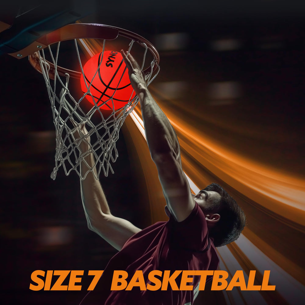 SYNCFUN Glow Basketball ideal for kids, teens, and family night sessions.
