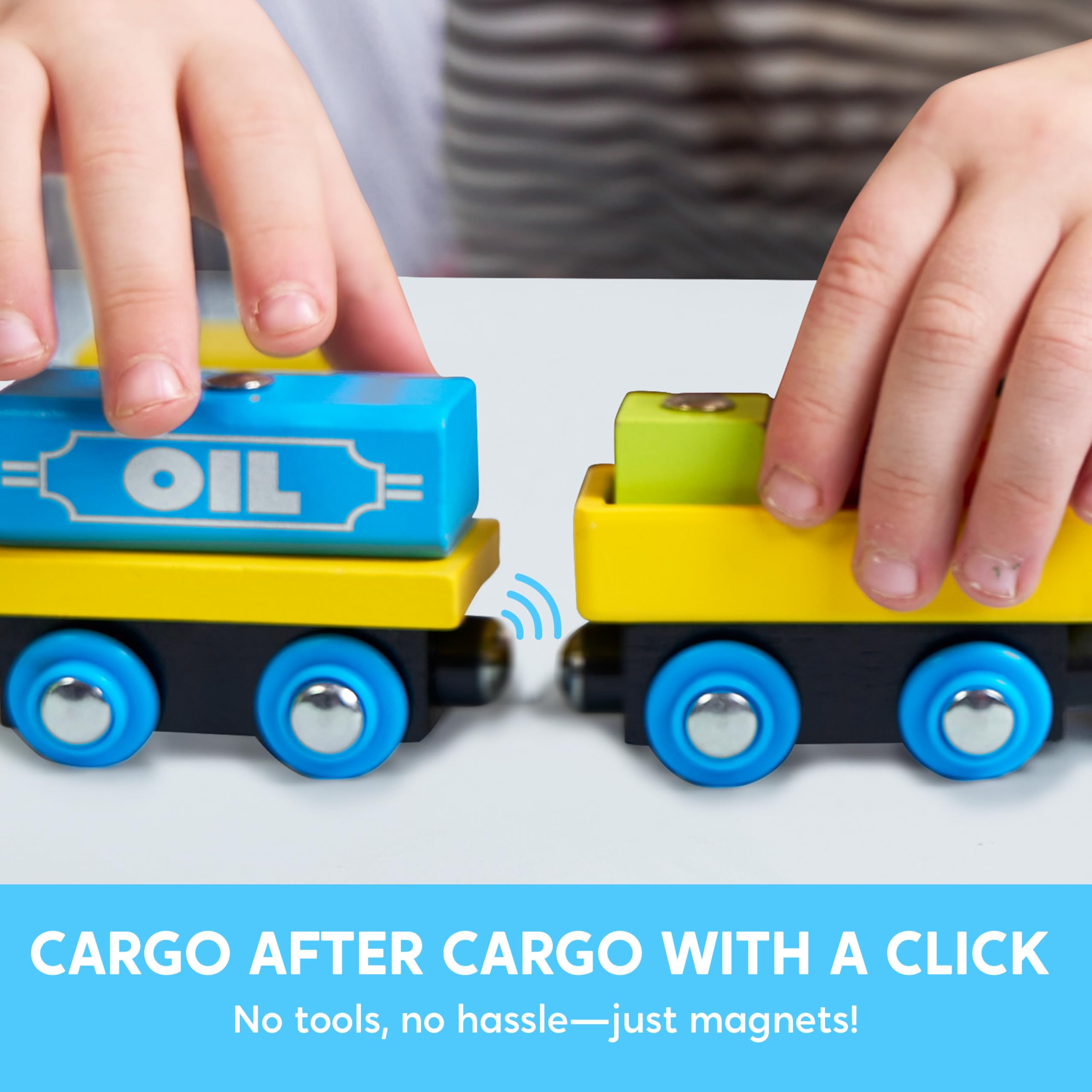 SyncFun coal car designed for detailed play and durable wooden fun.