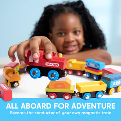 SyncFun magnetic cargo car for hands-on loading and color-shape exploration.