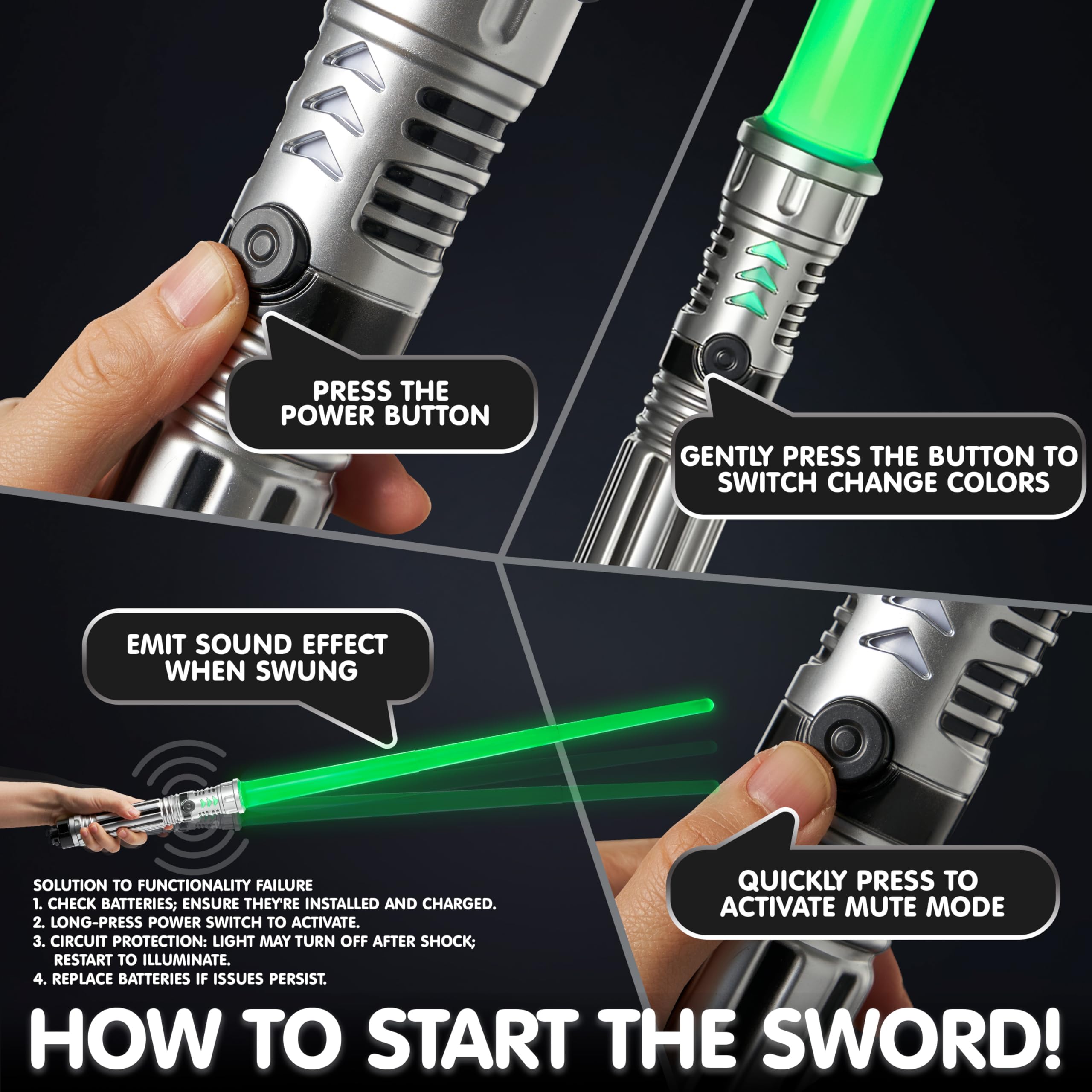 SYNCFUN silver-handled swords feature a sleek finish for cosplay.