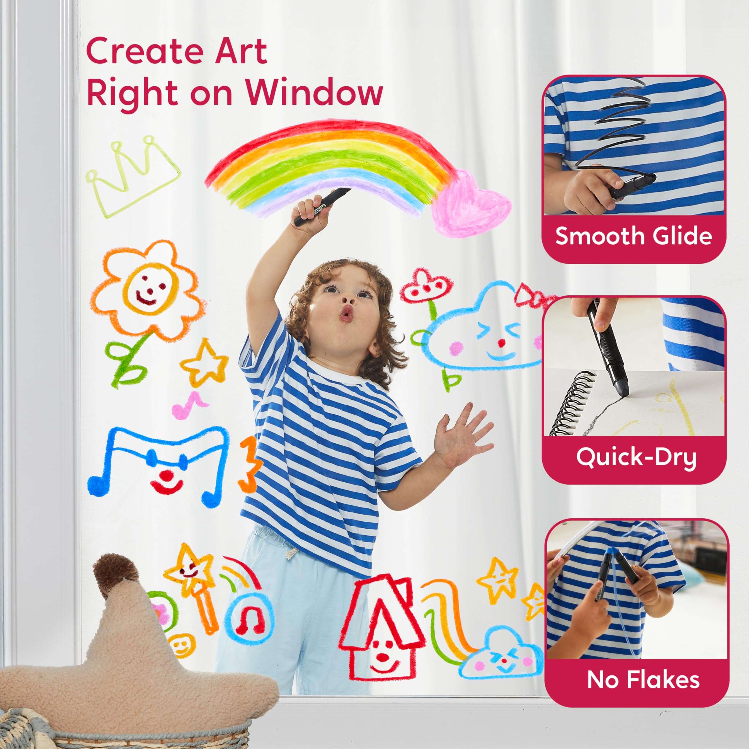 SYNCFUN washable formula cleans windows and hands with water for easy cleanup