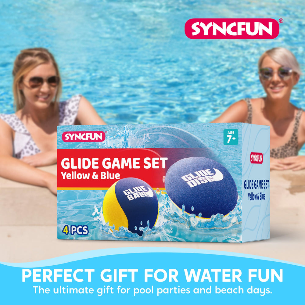 SYNCFUN yellow and blue colors brighten every pool party.