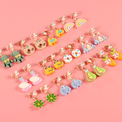 SYNLIN flower clip-on earrings with skin-friendly decoration for kids