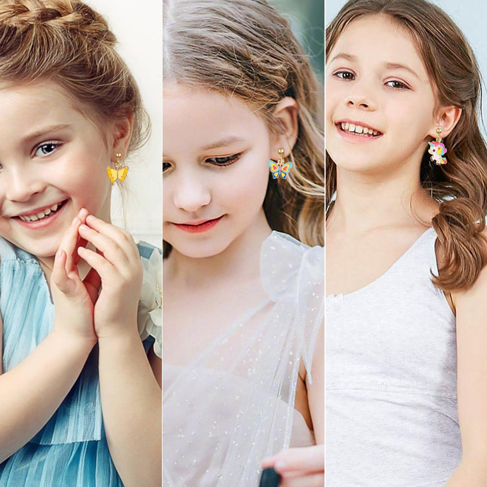 SYNLIN ladybugs clip-on earrings with cute, kid-friendly design.