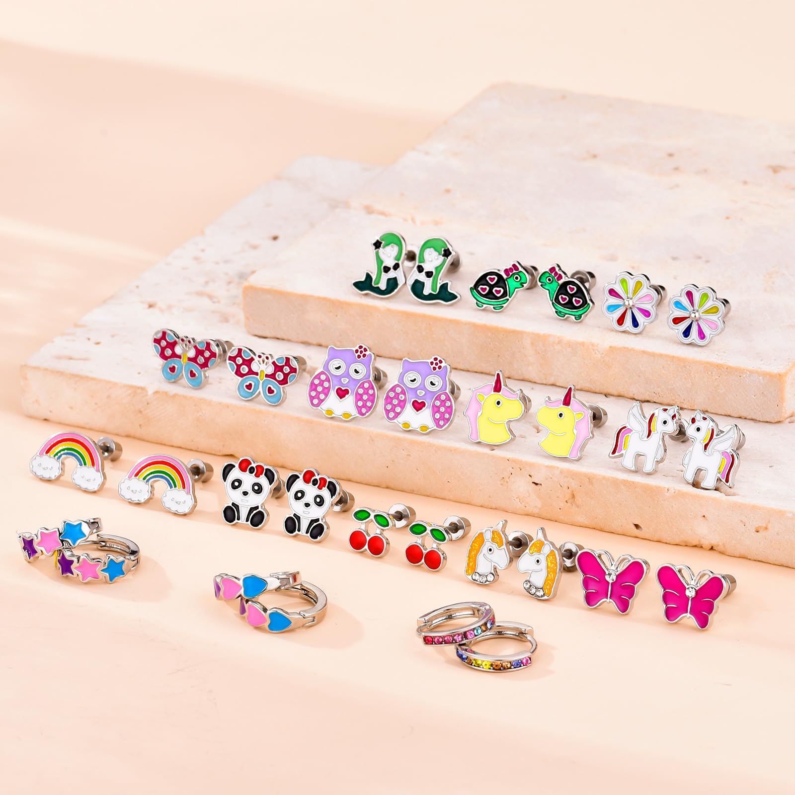 SYNLIN colorful cartoon earrings stay vibrant over time
